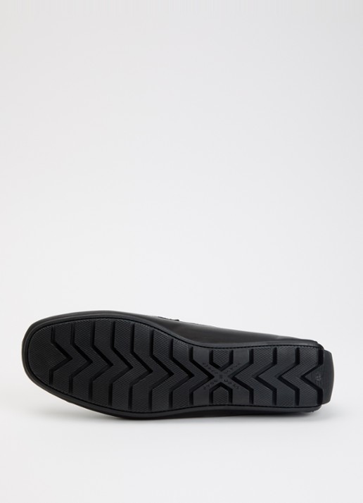Dune London Brackon mocassin van leer - detail 4 zwart