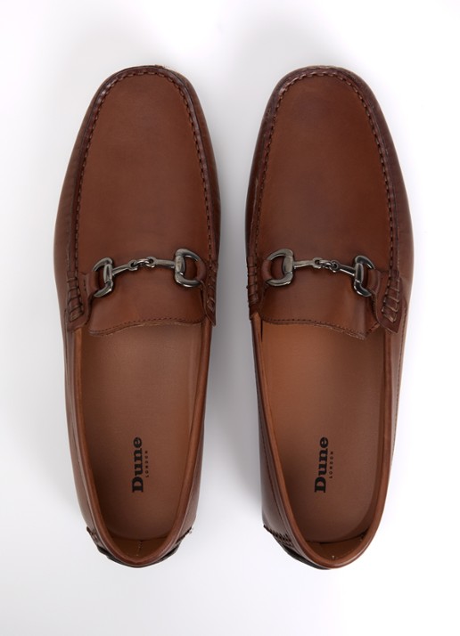 Dune London Brackon mocassin van leer - detail 2 cognac