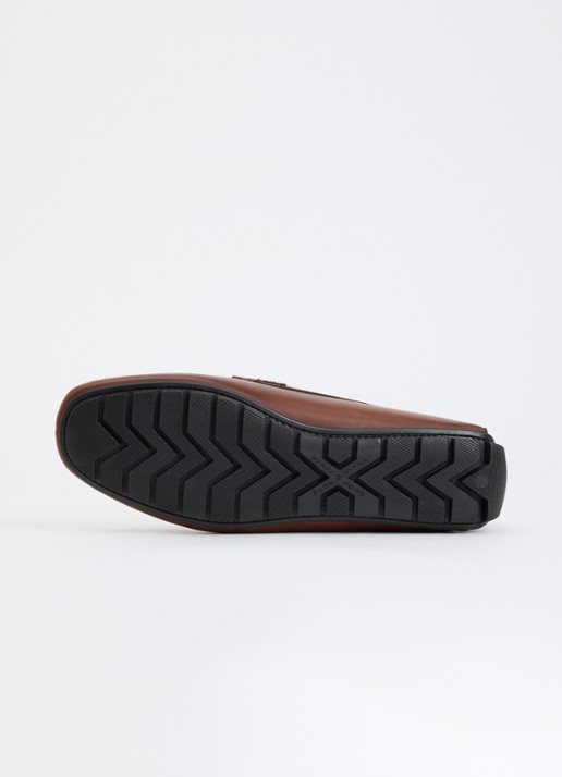 Dune London Brackon mocassin van leer - detail 3 cognac