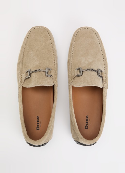 Dune London Brackon mocassin van leer - detail 2 taupe