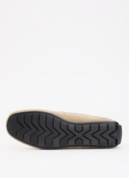 Dune London Brackon mocassin van leer - detail 3 taupe