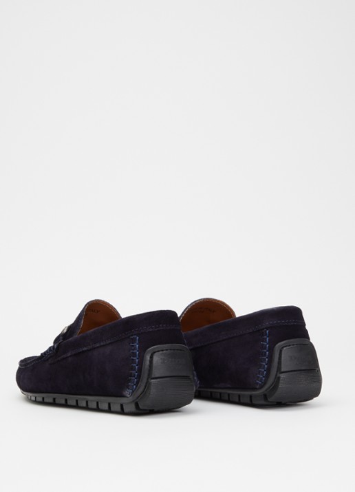 Dune London Brackon mocassins van leer - achterkant 6 donkerblauw