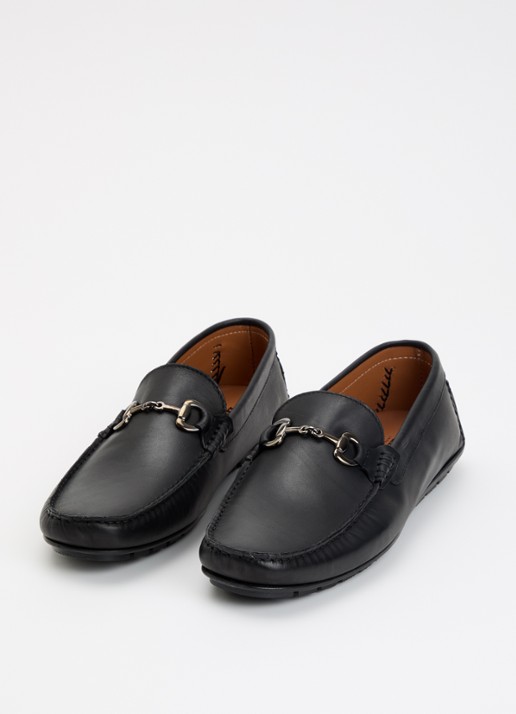 Dune London Brackon mocassins van leer - detail 2 zwart