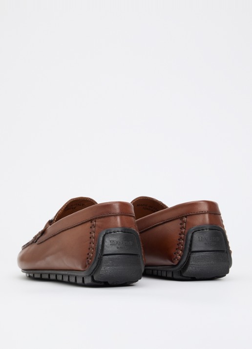 Dune London Brackon mocassins van leer - achterkant cognac