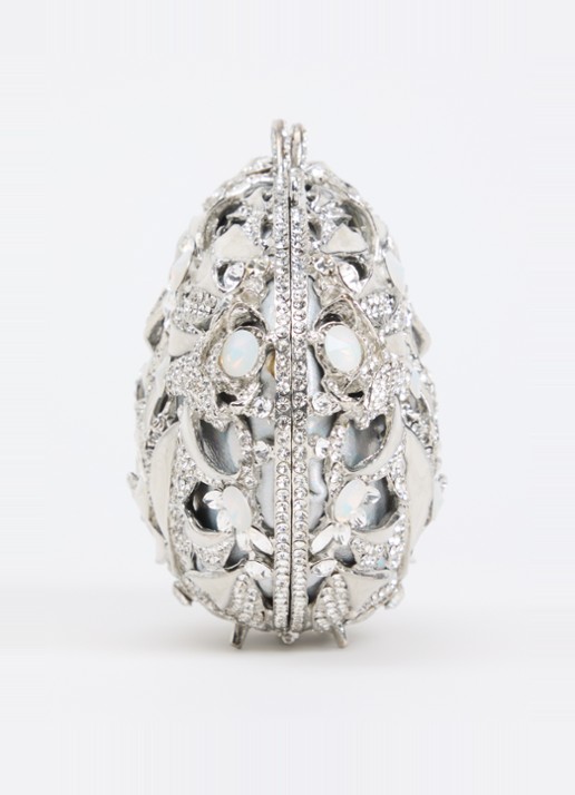 Dune London Brides clutch met strass en afneembare schouderriem - detail 3 zilver