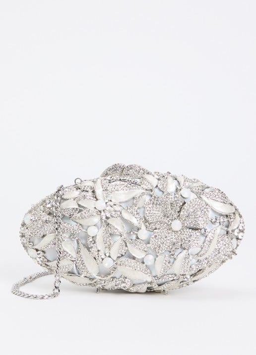 Dune London Brides clutch met strass en afneembare schouderriem