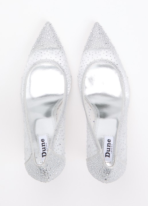Dune London Brightest pump van mesh met strass - detail 4 zilver