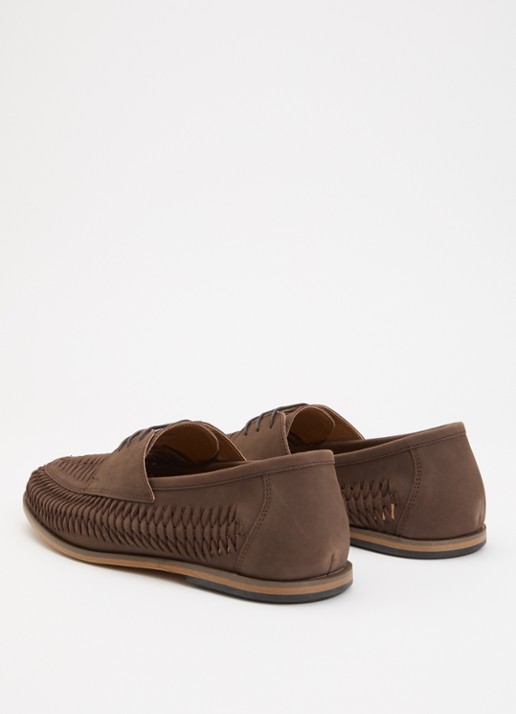 Dune London Brinkle bootschoen van nubuck - achterkant 2 bruin
