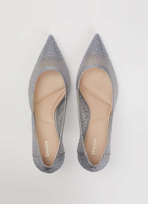 Dune London Brivelle pump van mesh met strass - detail 2 grijs