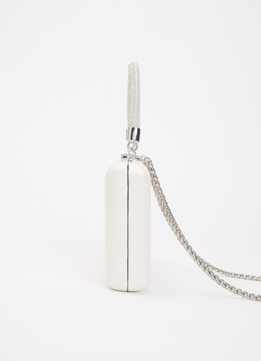 Dune London Brunch clutch met afneembare schouderriem - detail 2 wit