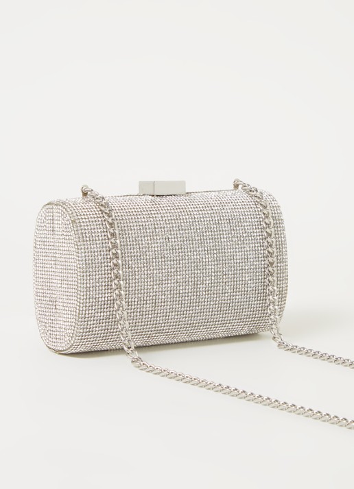 Dune London Bryannies clutch met strass - achterkant 2 zilver