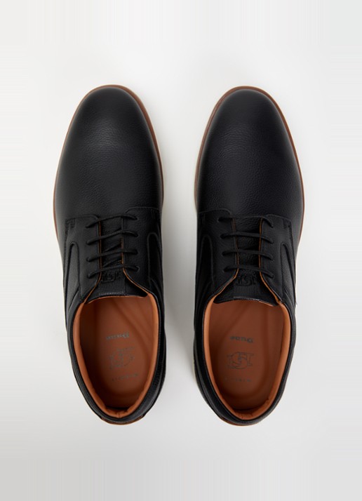 Dune London Brydon veterschoen van leer - detail 3 zwart
