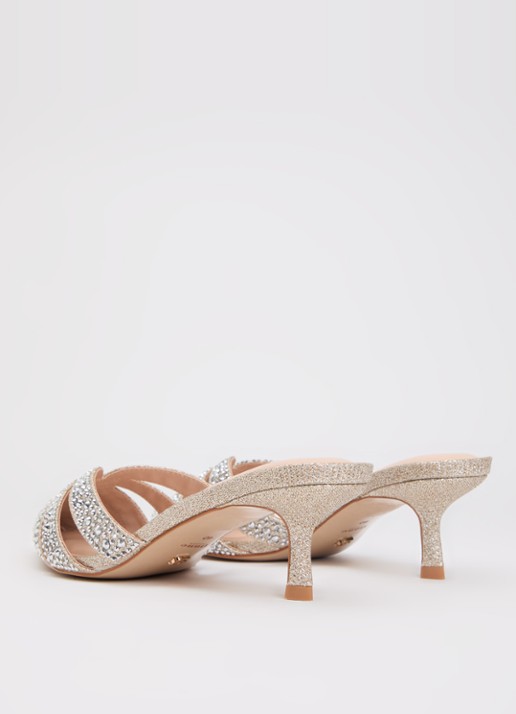 Dune London Calla muiltje met strass - achterkant 4 goud