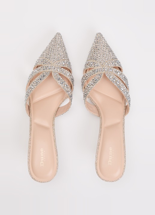 Dune London Calla muiltje met strass - detail 2 goud