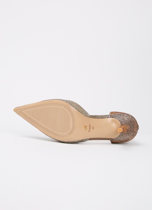 Dune London Calmness sandalette - detail 5 brons - textiel