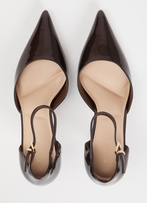 Dune London Calmness sandalette - detail 3 donkerbruin - lak