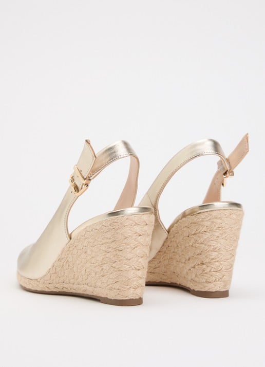 Dune London Capable sleehak van leer met metallic finish - achterkant 5 goud