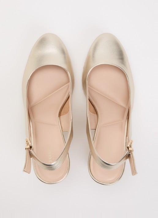 Dune London Capable sleehak van leer met metallic finish - detail 3 goud