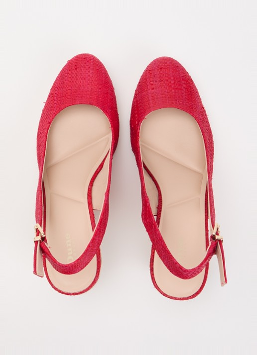 Dune London Capable sleehak van leer met metallic finish - detail 4 rood