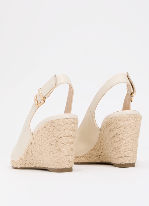 Dune London Capable sleehak van leer met metallic finish - achterkant 5 ivoor