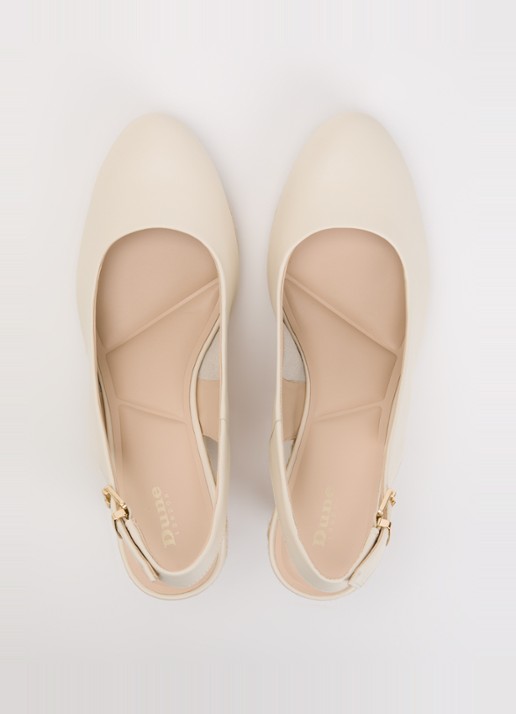 Dune London Capable sleehak van leer met metallic finish - detail 3 ivoor