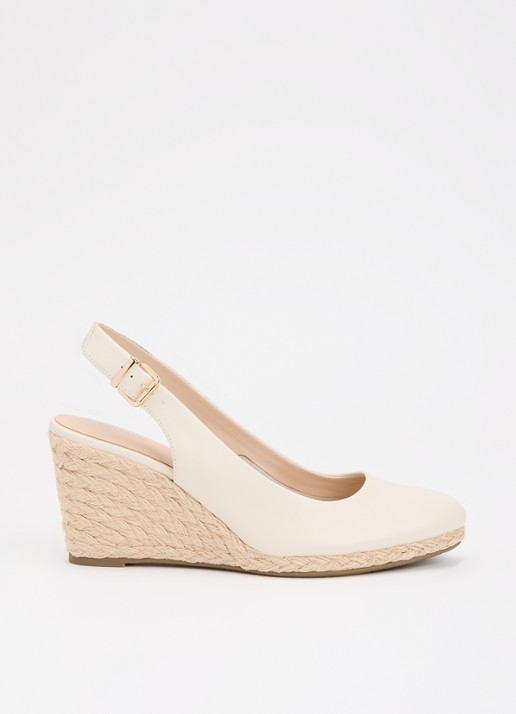 Dune London Capable sleehak van leer met metallic finish - voorkant ivoor