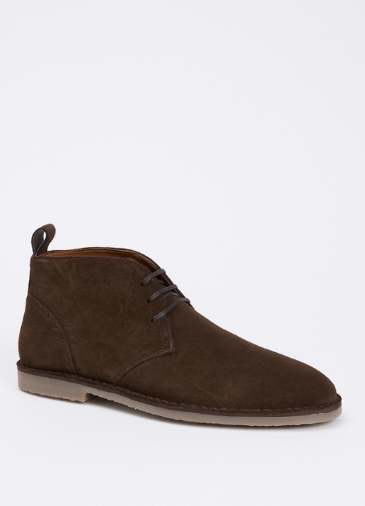 Dune London Cashed veterschoen van leer  - voorkant 4 mahoniebruin
