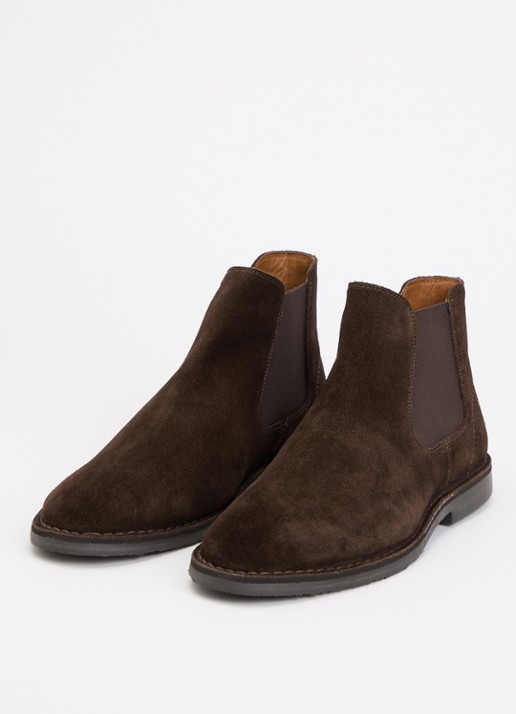 Dune London Cashy chelsea boot van suède - detail 2 donkerbruin