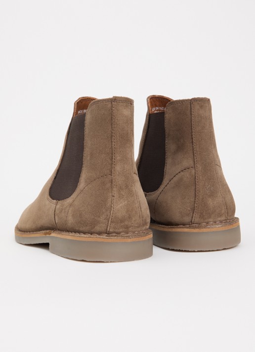 Dune London Cashy chelsea boot van suède - achterkant 4 lichtbruin