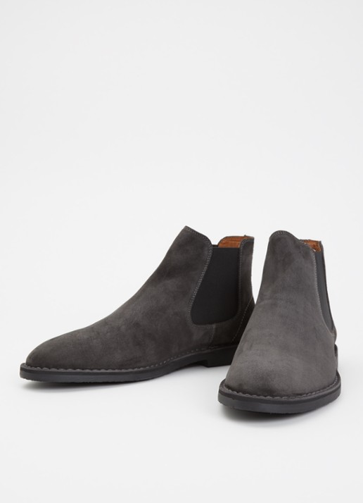 Dune London Cashy chelsea boot van suède - detail grijs