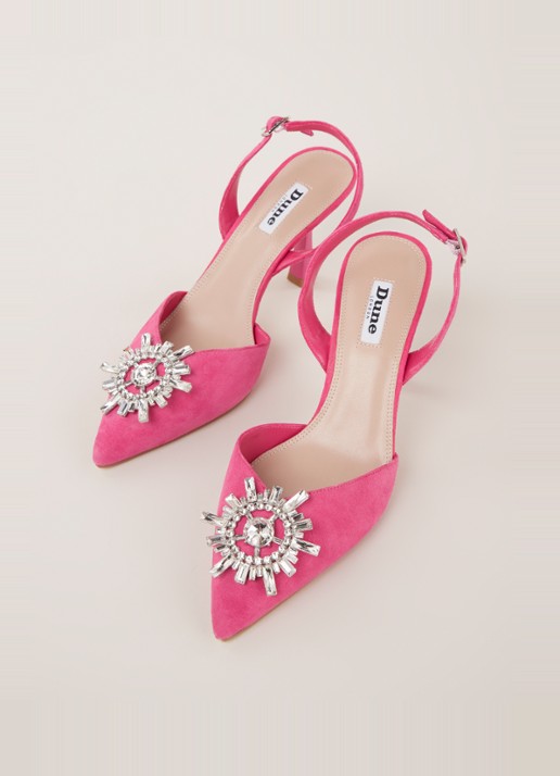Dune London Casis slingback van suède - detail 4 roze
