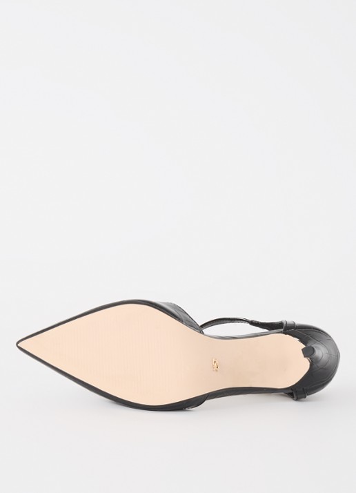 Dune London Castered pump met crocostructuur  - detail 5 zwart