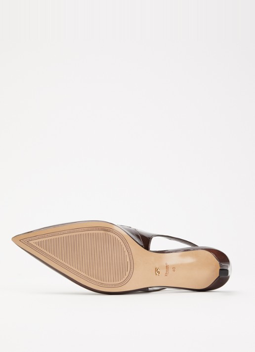 Dune London Celinna slingback van lakleer - detail 5 donkerbruin