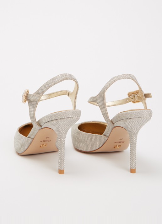 Dune London Channel sandalette met strass - achterkant goud