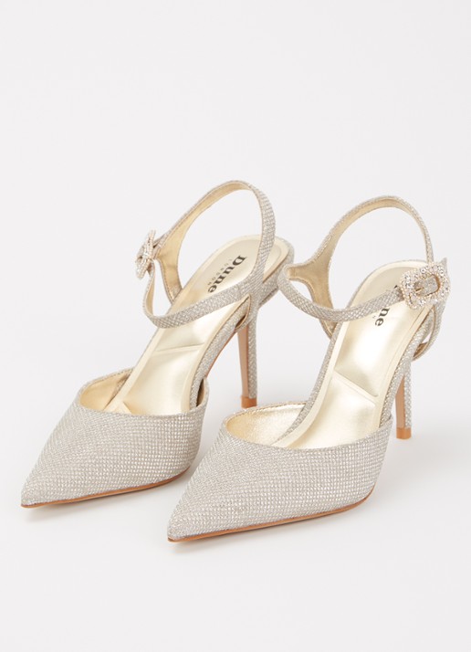 Dune London Channel sandalette met strass - detail 3 goud