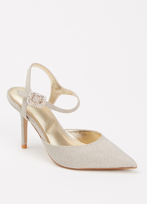Dune London Channel sandalette met strass