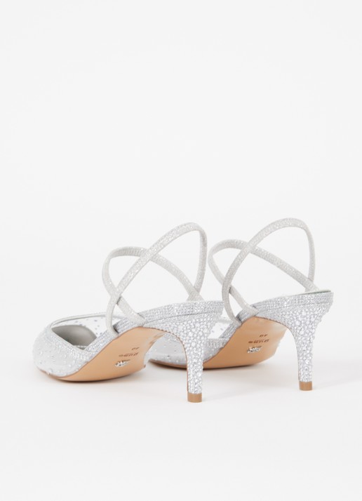 Dune London Charismatic slingback met strass - achterkant 2 zilver