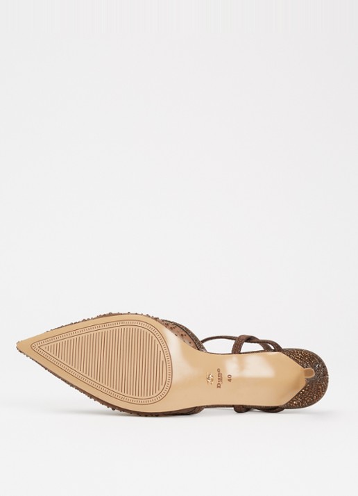 Dune London Charismatic slingback met strass - detail 3 donkerbruin