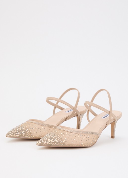 Dune London Charismatic slingback met strass - detail 2 donkerbeige