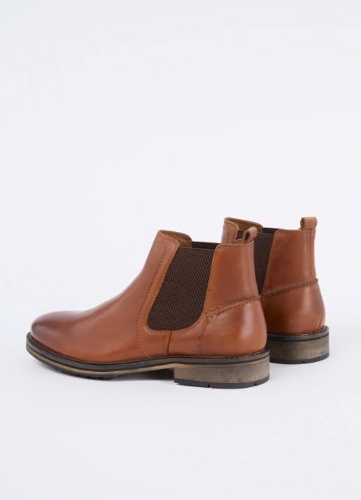 Dune London Chorleys chelsea boot van leer  - achterkant 4 bruin