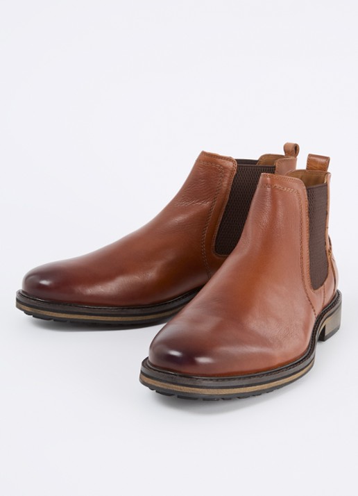 Dune London Chorleys chelsea boot van leer  - detail bruin
