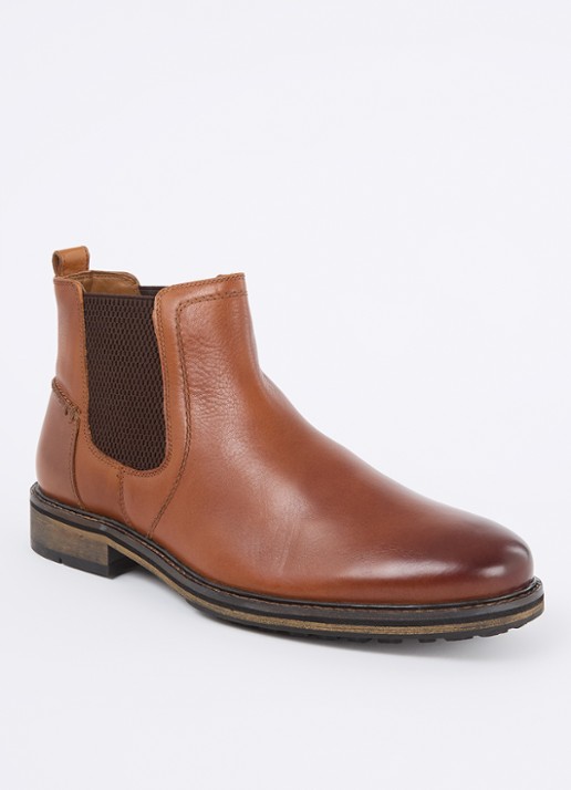 Dune London Chorleys chelsea boot van leer  - voorkant 3 bruin