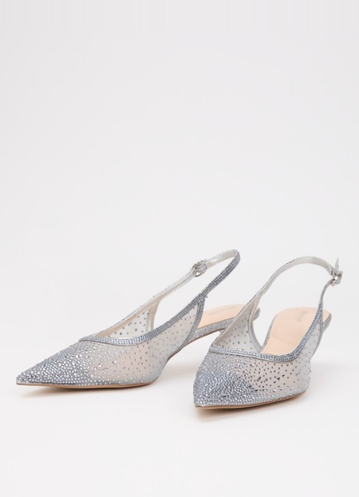 Dune London Cirelle slingback van mesh met strass - detail 2 grijs
