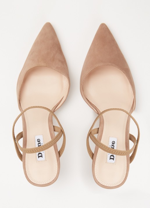 Dune London Classical slingback van leer - detail 6 donkerbeige