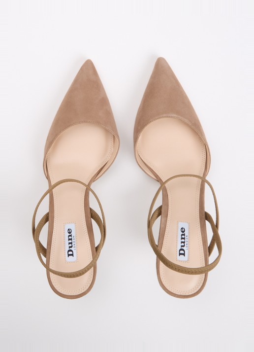Dune London Classical slingback van leer - detail 9 donkerbeige