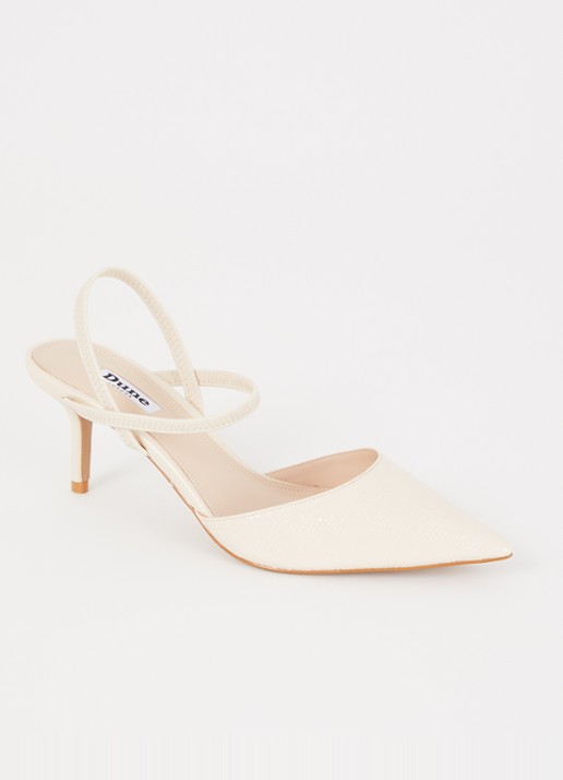 Dune London Classical slingback van leer - voorkant ivoor