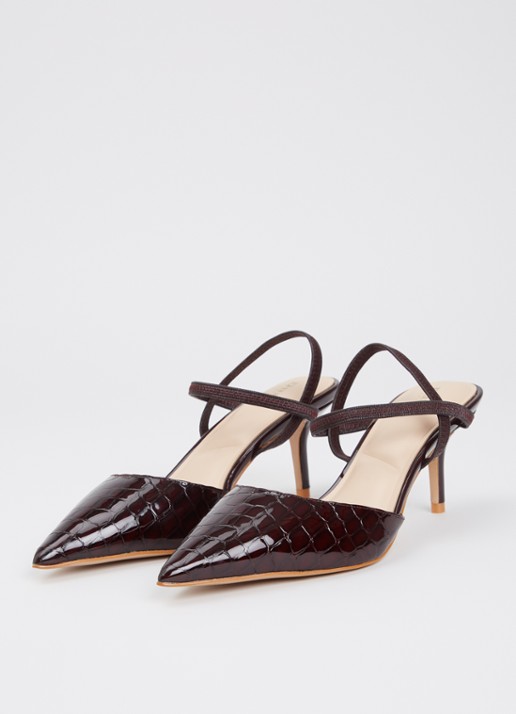 Dune London Classical slingback van leer - detail 2 aubergine