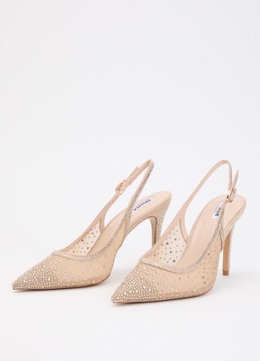 Dune London Compassionate slingback met strass - detail 3 donkerbeige
