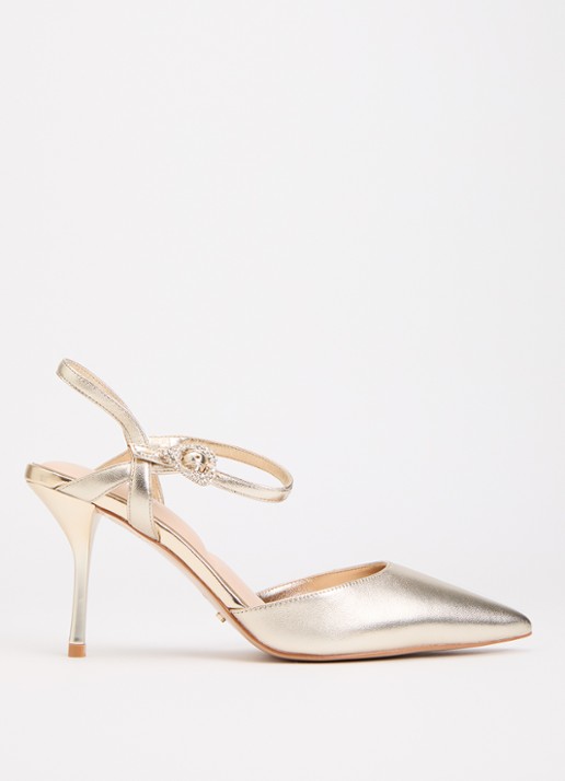 Dune London Compelling pump van leer met strass