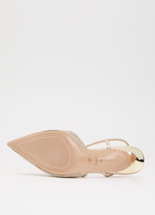 Dune London Competitive slingback met strass - detail 5 goud
